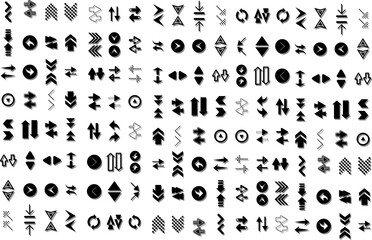 Black vector arrows collection. Arrow. Cursor.Arrows black icons. Arrow icon. Arrow vector collection. Arrow. Cursor. Modern simple arrows. Vector illustration.Modern simple arrows.