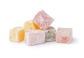 Tasty Turkish Delight isolated on white background