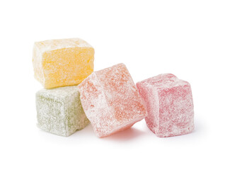 Tasty Turkish Delight isolated on white background