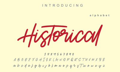 Hisrotical font. Elegant alphabet letters font and number. Classic Copper Lettering Minimal Fashion Designs. Typography fonts regular uppercase and lowercase. vector illustration