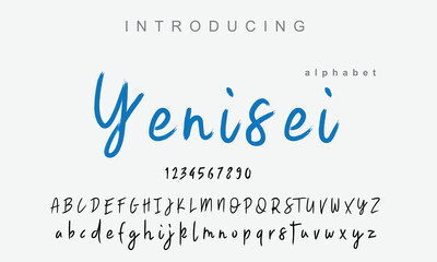Yenisei font. Elegant alphabet letters font and number. Classic Copper Lettering Minimal Fashion Designs. Typography fonts regular uppercase and lowercase. vector illustration