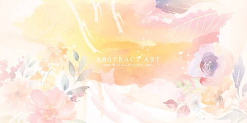 A watercolor colorful floral background