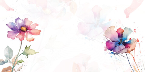 Obraz premium watercolor background with flowers