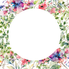 frame of flowers with leaf isolated white background with clipping path