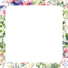 frame of flowers with leaf isolated white background with clipping path