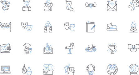 Unique trade line icons collection. Artisan, Craftsmanship, Bespoke, Vintage, Sustainability, Handmade, Quirky vector and linear illustration. Exceptional,Inventive,Originality outline signs set