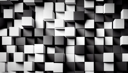 Generative AI, Monochrome Overlap - Abstract Square Background