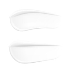 Matt and glossy realistic smears of cream mockup. Vector illustration on white background. Ready for your design. Easily presents your product. EPS10.