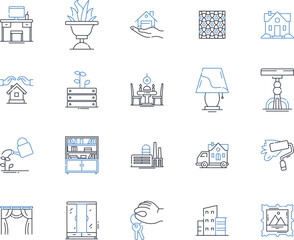 Beautification line icons collection. Transformation, Revitalization, Enhancement, Refinement, Aesthetics, Ornamentation, Empowerment vector and linear illustration. Embellishment,Beautifying