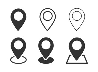 Location pin vector icons set. Trendy location pin vector icons