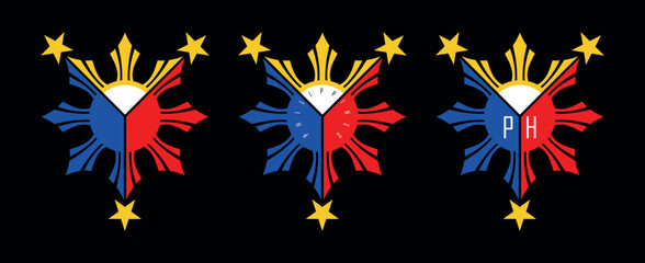 Fototapeta na wymiar Philippines flag cutout logo icon sticker . . .
