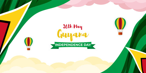 Vector illustration for Happy Independence day Guyana