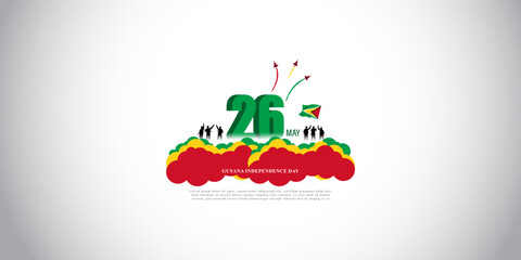 Vector illustration for Happy Independence day Guyana