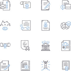 Professional arena line icons collection. Business, Nerking, Expertise, Career, Success, Skills, Leadership vector and linear illustration. Ambition,Accountability,Innovation outline signs set