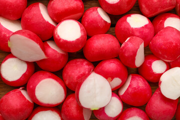Fresh ripe radish as background