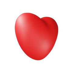 3D heart icon. Realistic illustration on a white background. Vector 10 EPS.