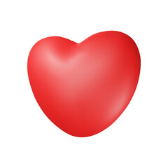 3D heart icon. Realistic illustration on a white background. Vector 10 EPS.