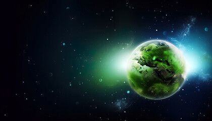 Earth Day concept illustration. Green planet earth. World globe