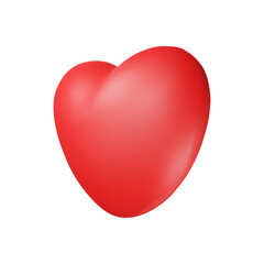 3D heart icon. Realistic illustration on a white background. Vector 10 EPS.