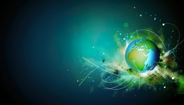 Earth Day concept illustration. Green planet earth. World globe