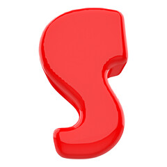 3d letter S red font 