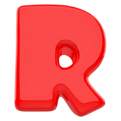 3d letter R red font 