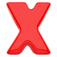 3d letter X red font 