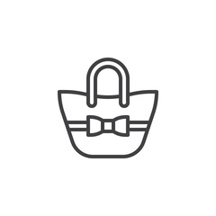 Straw bag line icon