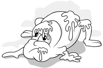 Drawing of a Garbage Monster with Slime on his Body