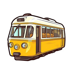 Fototapeta na wymiar Tramtrain In Cartoon Style Stiker On White Background On Isolated Transparent Background, Png, Logo. Generative AI