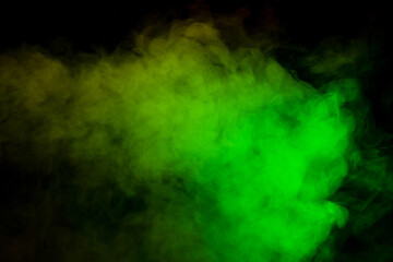 Obraz na płótnie Canvas Red and green steam on a black background.