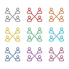 Synergy and partnership concept icon isolated on white background. Set icons colorful