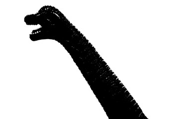 black dinosaur silhouette isolated on white background, model of dinosaurs toy © sutichak