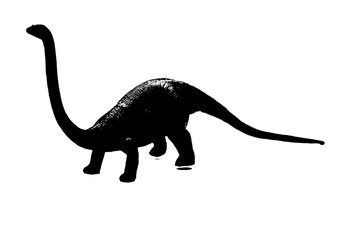 Obraz premium black dinosaur silhouette isolated on white background, model of dinosaurs toy