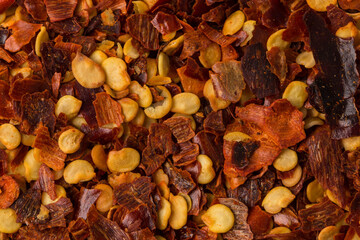 Pile of a crushed red pepper