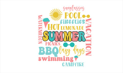 Fototapeta na wymiar Summer Days SVG Word Art Design