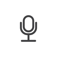 Mic rec button line icon