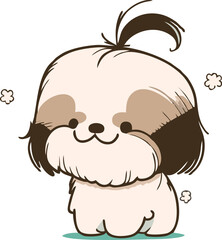 Cute dog puppy chibi mascot vector cartoon style