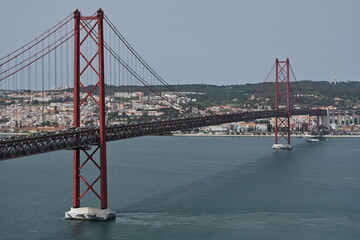 The 25 de Abril Bridge in Lisbon, Portugal
