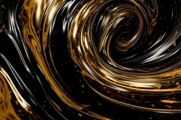 Golden glossy swirl. Generate Ai