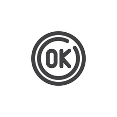Obraz premium ok button line icon