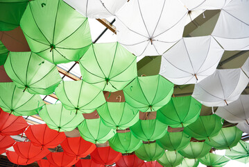 Umbrellas in the colors of Bulgarian flag