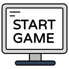 A flat design, icon of game start