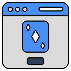 A flat design of diamond card icon