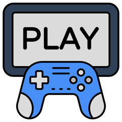 A flat design, icon of play mobile game