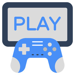 A flat design, icon of play mobile game