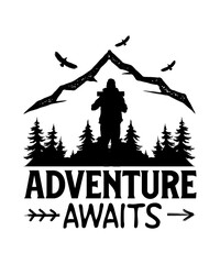 Adventure awaits logo vector tshirt design