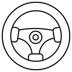 Editable design icon of car steering
