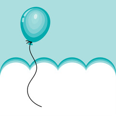 vector cartoon balloon floating in the sky graphic illustration background