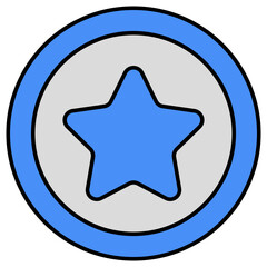 A colored design icon of casino token